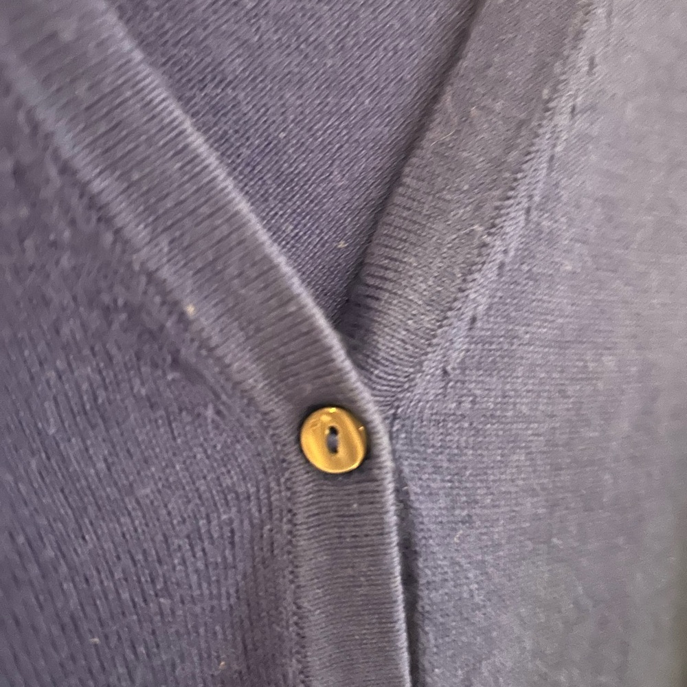 Brooks Brothers 346  Blue long  Sleeve Cardigan | Classic  Button Front Sweater - Picture 4 of 4